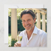 Klassieke Custom Age Foto Verjaardagsfeest Blauw Kaart (Achterkant)