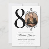 Klassieke Custom Foto Zwart-wit 80ste verjaardag Kaart (Voorkant)