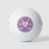 Klassieke Custom Monogram Golf Club Hart | PAARSE Golfballen (Voorkant)