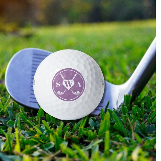 Klassieke Custom Monogram Golf Club Hart | PAARSE Golfballen