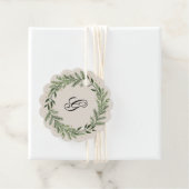 Klassieke Custom Monogram Pine Wreath Kerstcadeau Bedankjes Labels (In situ)