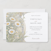 Klassieke Daisies Elegant Pastelhuwelijk Kaart (Voorkant)