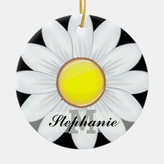 Klassieke Daisy Flower Keramisch Ornament (Voorkant)