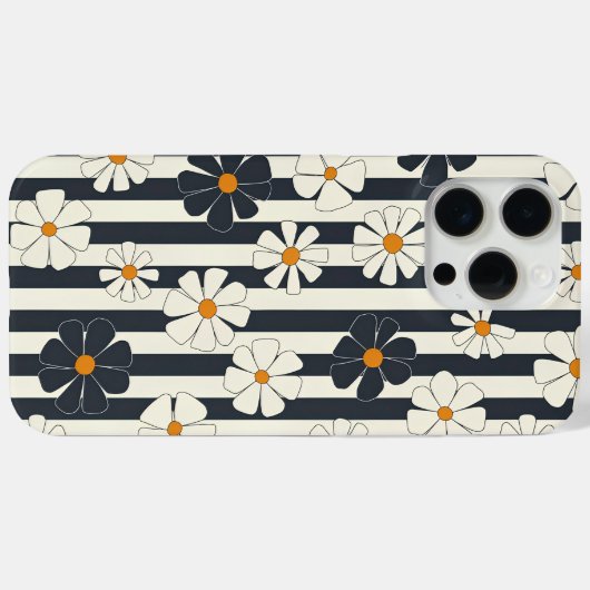 Klassieke Daisy Stripes Case-Mate iPhone Case (Achterkant (horizontaal))