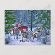 Klassieke Dalmatische slee Kerstmis Bedankt