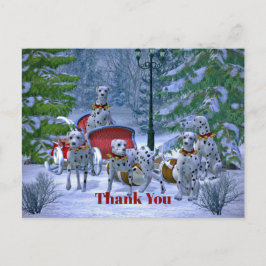Klassieke Dalmatische slee Kerstmis Bedankt Briefkaart