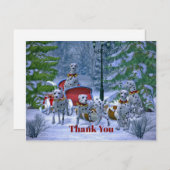 Klassieke Dalmatische slee sneeuw Kerstmis bedankt Briefkaart (Voorkant / Achterkant)