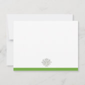 Klassieke Damask Green RSVP-kaart RSVP Kaartje (Achterkant)