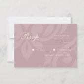 Klassieke Damask Ivory Roze Fotobruiloft RSVP (Voorkant)
