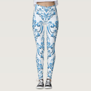 Klassieke Damask: Luxe naadloze achtergrond Leggings