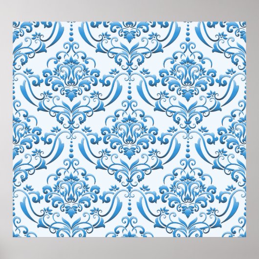 Klassieke Damask: Luxe naadloze achtergrond Poster (Voorkant)