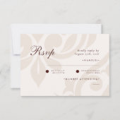 Klassieke Damask Mahogany Ivory foto bruiloft RSVP (Voorkant)