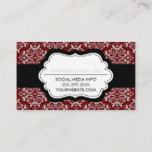 Klassieke Damask Pattern (rood) Benoeming Afsprakenkaartje (Achterkant)