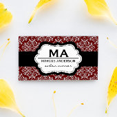 Klassieke Damask Pattern (rood) Benoeming Afsprakenkaartje