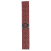 Klassieke Damask Red (Monogram) Lange Tafelloper (Voorkant)