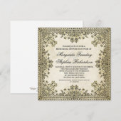 Klassieke Damask repetitie uitnodigingen (Voorkant / Achterkant)