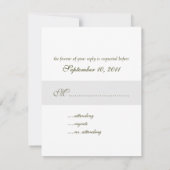 Klassieke Damask RSVP-kaarten, olijven RSVP Kaartje (Achterkant)