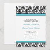 Klassieke Damask Wedding Invitation (waterkonijnen Kaart (Voorkant / Achterkant)
