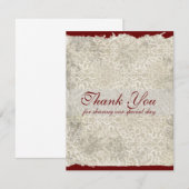 Klassieke Damast Huwelijks Dankbetuigingskaarten,  Kaart (Voorkant / Achterkant)