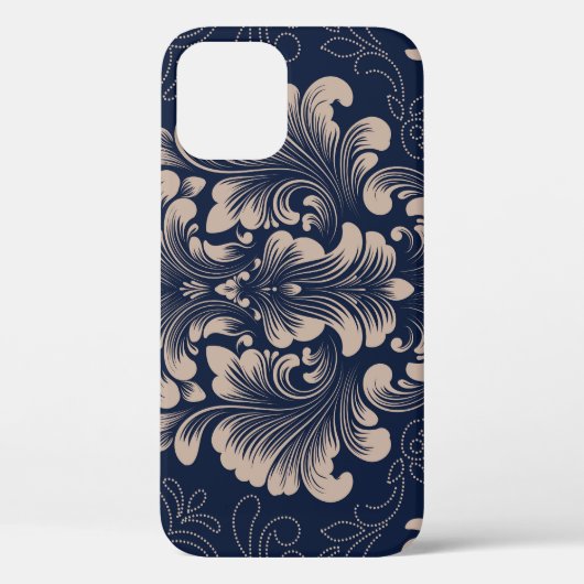 Klassieke Damast Naadloze Victoriaans Textuur Case-Mate iPhone Case (Achterkant)