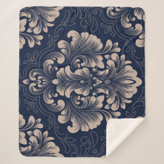 Klassieke Damast Naadloze Victoriaans Textuur Sherpa Deken