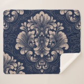 Klassieke Damast Naadloze Victoriaans Textuur Sherpa Deken (Voorkant (horizontaal))