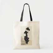 Klassieke dame van mode, haute couture bontjas tote bag (Voorkant)
