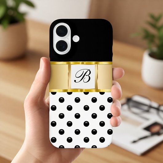 Klassieke Dames Meisjes Monogram Bling Case-Mate iPhone Case