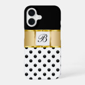 Klassieke Dames Meisjes Monogram Bling iPhone 16 Hoesje (Achterkant)