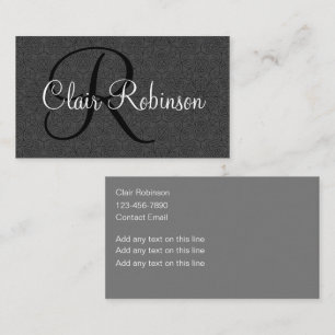 Klassieke Dames Monogram Zakelijke Kaarten Ontwerp Visitekaartje