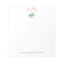 Klassieke Dames Roze Orchidee In Ginger Jar Plante Notitieblok