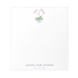 Klassieke Dames Roze Orchidee In Ginger Jar Plante Notitieblok