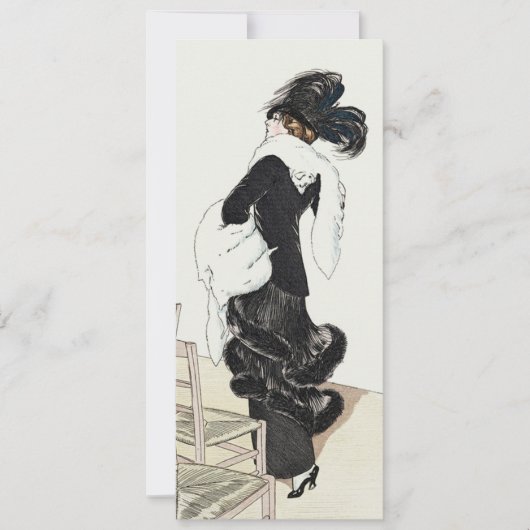 Klassieke damesmode, Haute Couture verjaardagsfees Kaart (Voorkant)