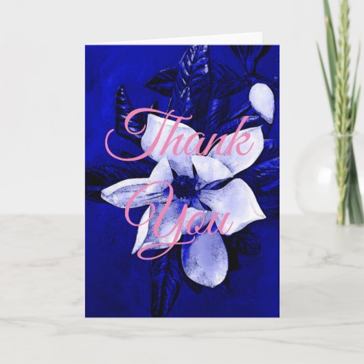 Klassieke dank u blauw roze professional bedankkaart (Voorkant)