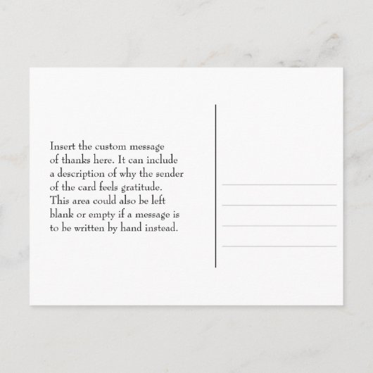 Klassieke "Dank U Voor Uw Medeleven" Ansichtkaart Briefkaart (Achterkant)