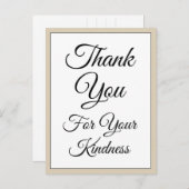 Klassieke "Dank U Voor Uw Vriendelijkheid" Briefka Briefkaart (Voorkant / Achterkant)