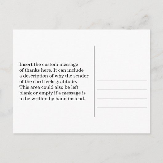 Klassieke "Dank U Voor Uw Vriendelijkheid" Briefka Briefkaart (Achterkant)