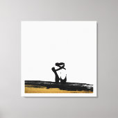 Klassieke Dans Ballet Schoenen Zwart Goud Schilder Canvas Afdruk (Voorkant)