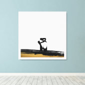 Klassieke Dans Ballet Schoenen Zwart Goud Schilder Canvas Afdruk (Insitu (Houten vloer))