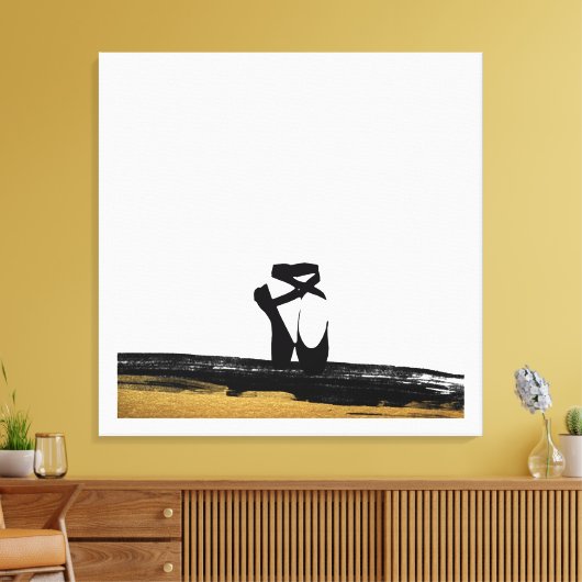 Klassieke Dans Ballet Schoenen Zwart Goud Schilder Canvas Afdruk (Insitu (Woonkamer))