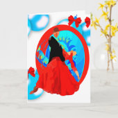 Klassieke Dansers Met Sieraden En Strikken Kerstmi Kaart (Gele Bloem)