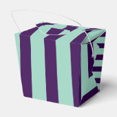 Klassieke Dark Paarse en Light TealStriped Take Ou Bedankdoosjes (Achterkant)