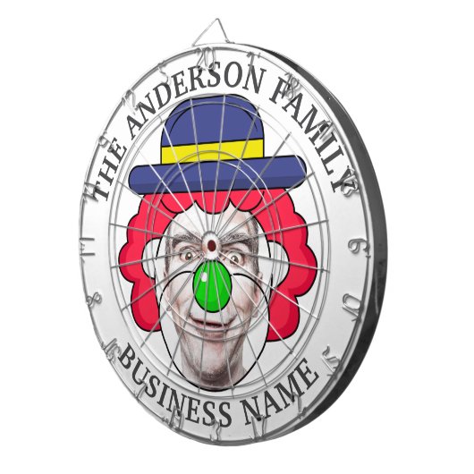 Klassieke dartboard met douanetekst en foto dartbord (Voorkant Rechts)