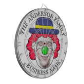 Klassieke dartboard met douanetekst en foto dartbord (Voorkant Links)