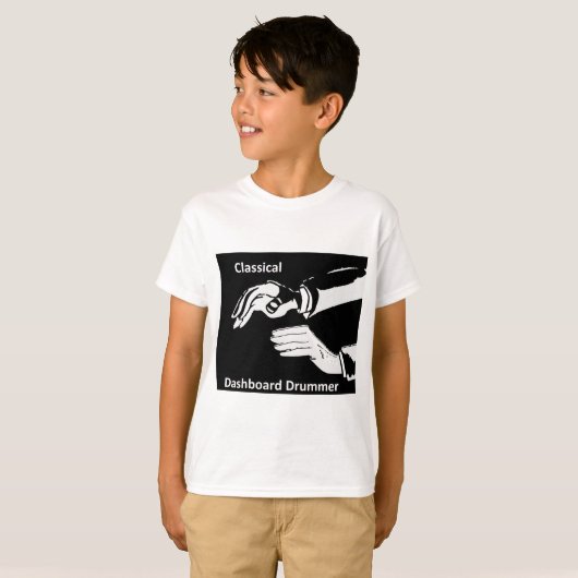Klassieke dashboarddrummer draag t-shirt (Voorkant volledig)