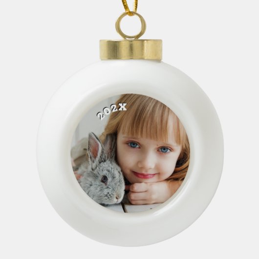 Klassieke Dated Photo Keepomwille Ball Ornament (Voorkant)