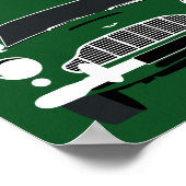 Klassieke DB5 Groene sportwagen voor Britse races Poster (Hoek)