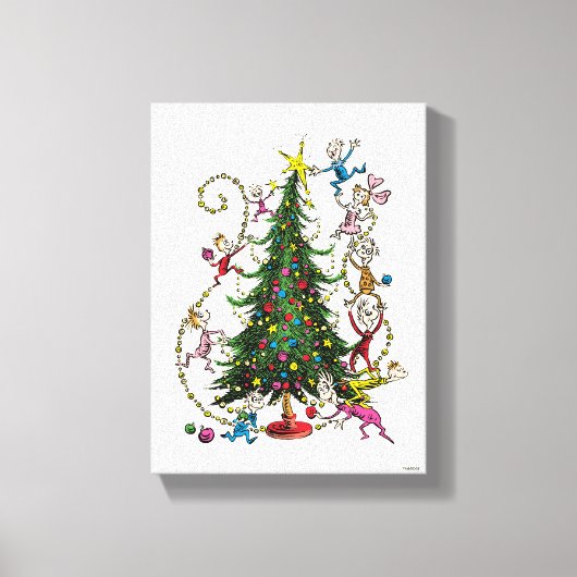 Klassieke De Grinch | Kerstboom Canvas Afdruk (Voorkant)