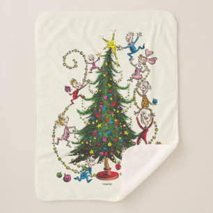 Klassieke De Grinch Kerstboom Sherpa Deken