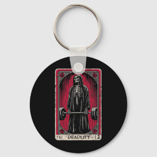 Klassieke Deadlift Skelet Halloween Gym Grappen Ge Sleutelhanger